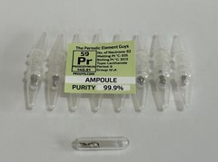 8 x Praseodymium Metal 99.9% un-oxidized Argon Ampoules WHOLESALE Elements
