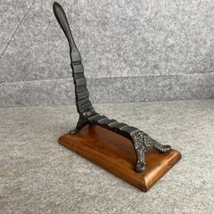 Apothecary Medical Cork Press Mounted on Wood Plinth Antique