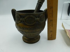 Vintage Coricidin Mortar & Pestle for La Pharmacie Francaise & Louis Dufilho Jr