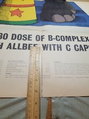 1966 peanuts Jumbo Elephant Poster Allbee Vitamin DR Doctor Office RX A H ROBINS