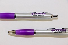 5 New Pharmaceutical Zyprexa Plastic Pens Purple on Silver
