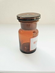 NOVOCAINUM, Vintage Glass Apothecary Pharmacy Brown Jar, 50 ml, Cap