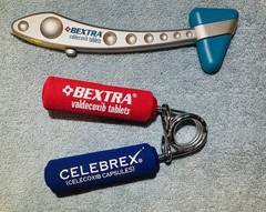 RARE Group of Drug Rep Pharmaceutical Promo Items – (2) Reflex Hammers/Hand Grip