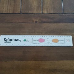 Eli Lilly Promotional 12″ Ruler Vintage Keflex Collectible Cir 70s