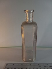 Vintage Pharmacy Dental Science Apothecary Medicine Glass Bottle Pink Glass