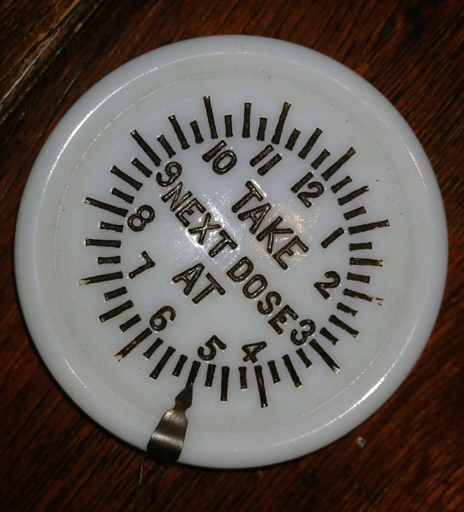 1896 Acme Dose Indicator White Milk Glass Tumbler Cover Medicine Advertising