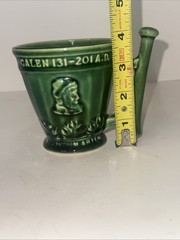 Vintage McCoy Schering Coricidin Pharmacy RX Green Ceramic Apothecary Mortar Mug