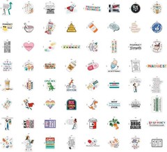 100 Funny Pharmacist Waterproof Stickers – Perfect for Laptops & Water Bottles