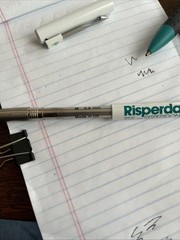 Risperdal Pen Lot Medical Drug Rep Pharmaceutical Working Teal White Rare Metal