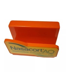 RARE Vintage NASACORT AQ Orange Business Card Holder Drug Rep Promotional
