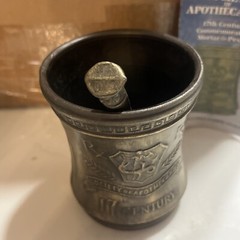 Vintage Mortar And Pestle Set Metal Society of Apothecaries 4” Heavy