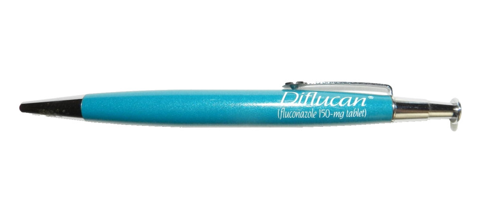 Diflucan Pen, Pharmaceutical Promo Medical Advertising, Beautiful Blue, Works