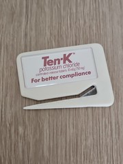 Ten-K Potassium Pharmaceutical Drug Rep Letter Opener Vintage 80s Geigy Pharma