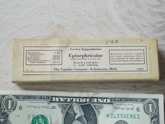 NOS Vintage 1940s Epinephrine Benzocaine Suppositories Upjohn