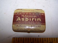 McKesson ASPIRIN TABLETS TIN Vintage Medicinal Tin Container w asprin