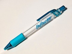 Vintage Pfizer Diflucan Translucent Teal Click Ballpoint Pen Drug Rep Pharmacy