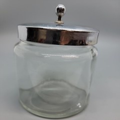 Vintage Glasco Apothecary Glass Jar with Chrome Lid MCM