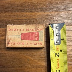 Antique DeWitt’s Man Zan Hemorrhoid Remedy Box Medical Pharmacy Advertising