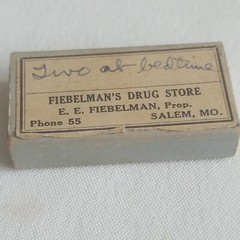Vtg Pharmacy Pill Box From Drug Store In Salem MO Phone #55 & 2 Rolling Papers