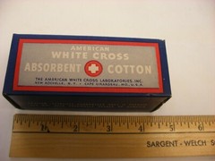 Antique Vtg Medical Dental Pharmacy – American White Cross Cotton – Unopened Box