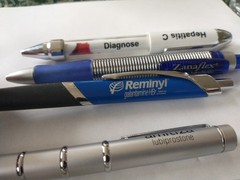 Lot 5 Pharmaceutical Drug Rep Pens Medical Pharmacy Collectibles Heavy Metal