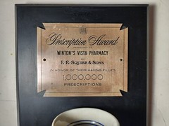 Vtg Prescription Award 1 Million Prescriptions by Winton’s Vista Pharmacy