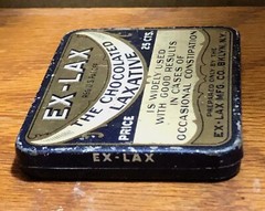 Antique Ex-Lax Tin 1930 Original Chocolate Laxative Pharmacy Medicine RX Medical