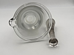 Heavy Blown Clear Glass Mortar & Pestle Set Hand‑Blown Vintage