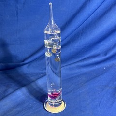 Galileo Thermometer 13” Tall Glass Tube W/ Floating Spheres Shows 72 Degrees Now
