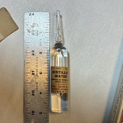 Parke Davis & Co. Distilled Water Glassptic Glass Ampoule 20cc in Box 1935