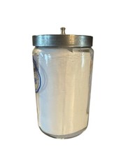 Grafco Medical Apothecary Glass Jar Stainless Lid Blue Letters Tongue Depressors