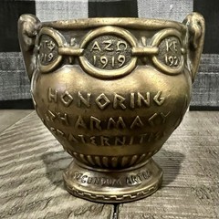 Vintage Mortar SECUNDUM ARTEM” RX Pharmacist Brass Coricidin Pharmacy