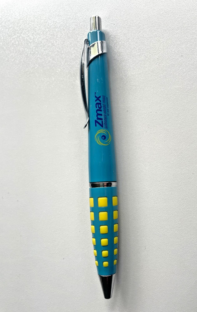Zmax Drug Rep Pen Heavy Metal Blue and Yellow Textured Grip 🖊️ Pharmaceutical