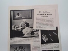 Squibb Print Ad Original Vintage 1945 Medical Research Bristol Myers NYC Exide