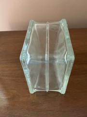 1950’s PEOPLES DRUG STORES HEAVY GLASS BLOCK ADVERTISING COIN BANK SAVINGS CLEAN