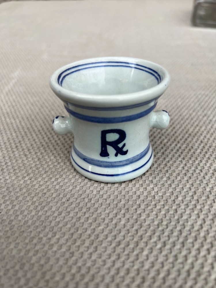 Vintage 1950 Squibb Pharmaceutical Delfts Holland Miniature Mortar No Pestle