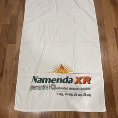 NAMENDA Pharmaceutical Drug Representative Promo 56” X 35” Cotton Back Towel EUC