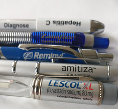 Lot 5 Pharmaceutical Drug Rep Pens Medical Pharmacy Collectibles Heavy Metal