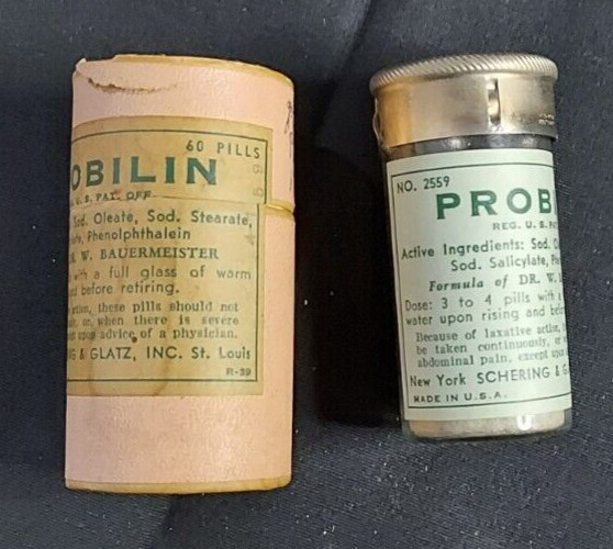 New Old Stock Medicine Box & Bottle Probilin Schering & Glatz New York St Louis