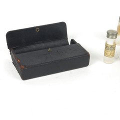 Antique Doctor Travel Medical Kit Apothecary Leather Case Empty Vials