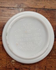 1896 Acme Dose Indicator White Milk Glass Tumbler Cover Med Advertising. CDC