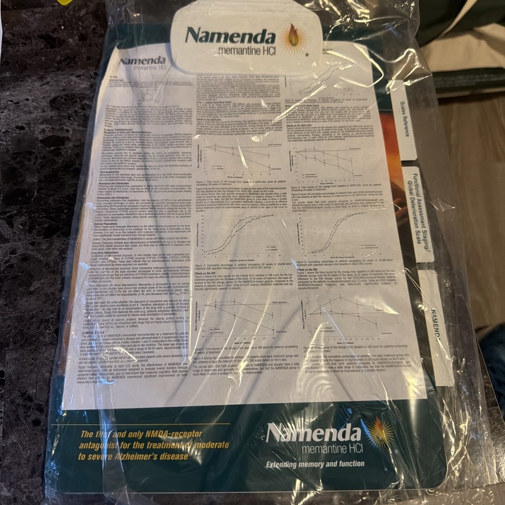 Namenda Pharmaceutical Clipboard Drug Rep Promo 2000s