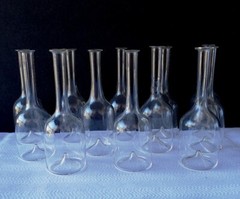 Set of 12 Vintage Hand Blown Mini Apothecary Laboratory Beakers Bottles