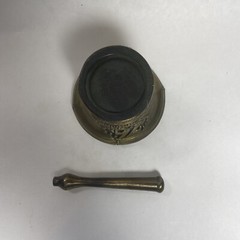 Vintage Bronze Brass Mortar & Pestle SCHERING 1976 Apothecary Chemist Miniature