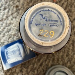Blue Porcelain Apothecary Jar PMA Meeting April 1988 Given As A Gift Lederle