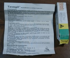 Vtg SANDOZ TAVEGIL MED.BOX Swiss (Barcelona)