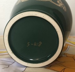 Vtg Eli Lily Symphytum Officinale Green Gold Vase Apothecary Decor No Lid 5-418