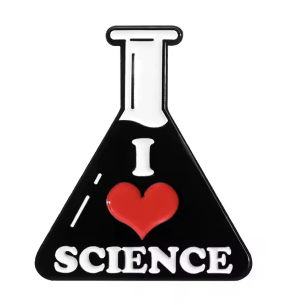 I Love Science Scientist Scientific Research Beaker Flask Acid Liquid Lab Pin