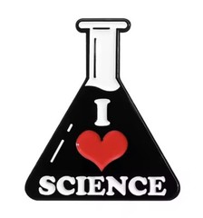 I Love Science Scientist Scientific Research Beaker Flask Acid Liquid Lab Pin