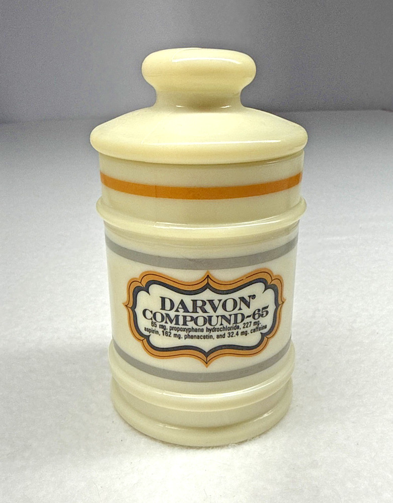 arvon Compound 65 Apothecary Pharmacy Ceramic Storage Jar Canister Vintage